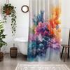 "Watercolor Coral Abstract Shower Curtain - Coastal Decor, Ocean-Inspired, Beach House Aesthetic, Boho Nautical