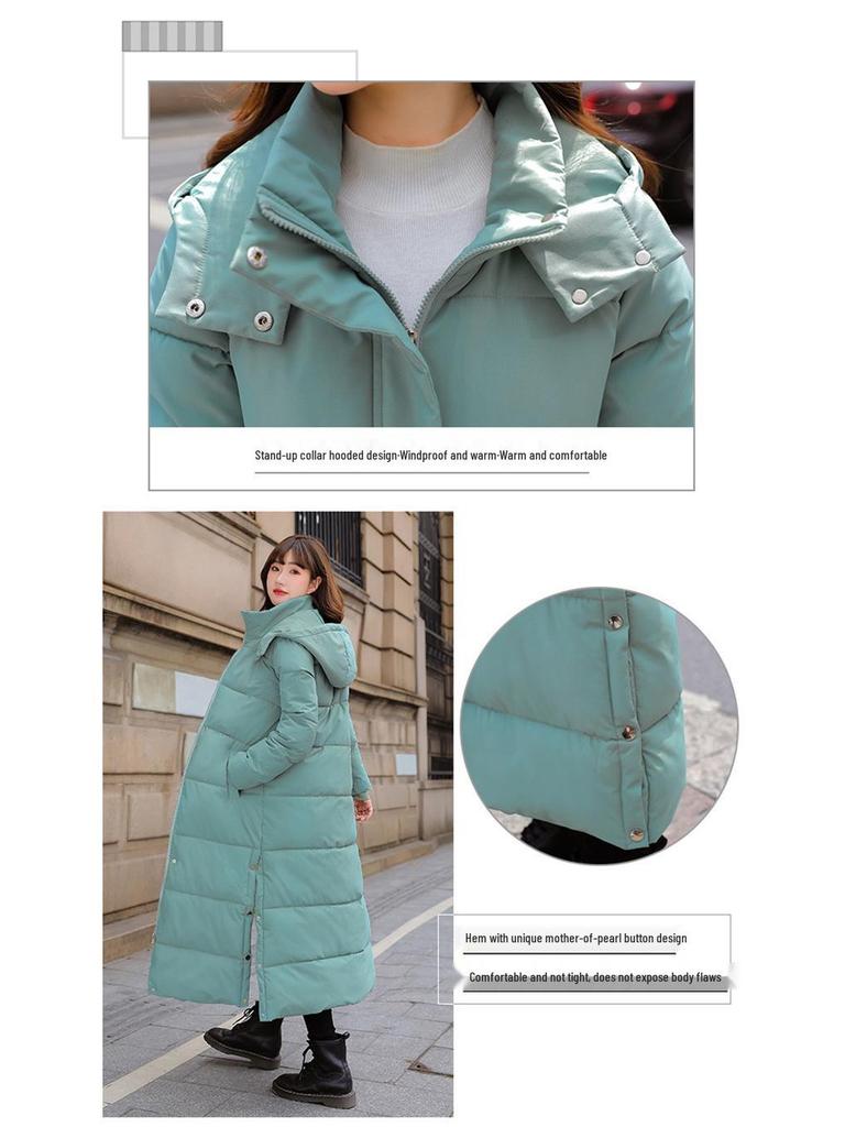 Korean Style Long Over-the-Knee Women's Thickened Winter Down Coat