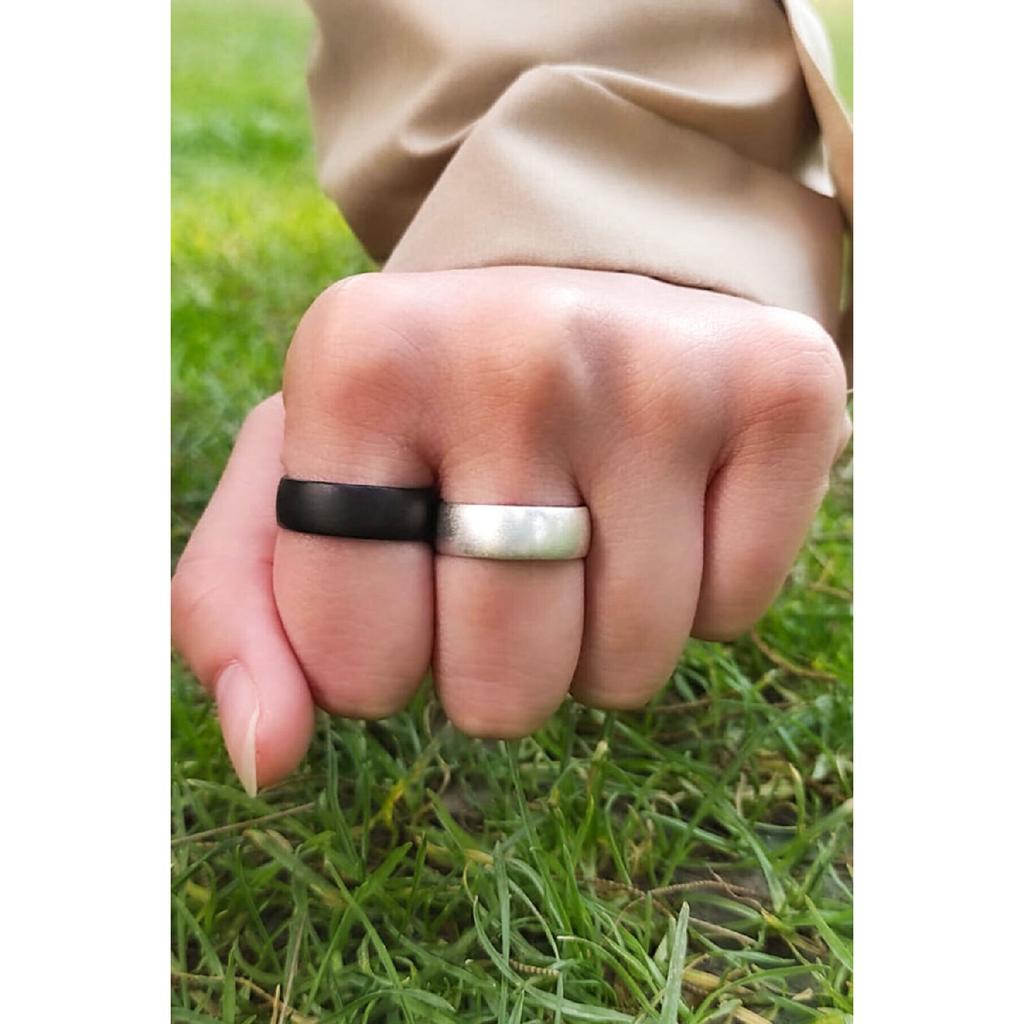 Matte Black Plain Wedding Ring Knight Adjustable Ring