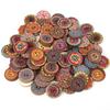 100 Pcs Mixed Pattern Vintage Wood Buttons with 2 Holes for DIY Sewing Craft Decorative 25mm