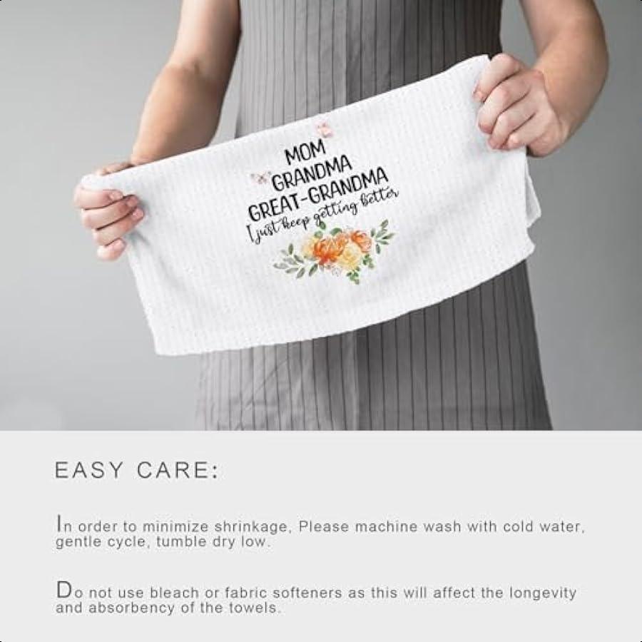 Great Grandma Weave Kitchen Towels Dish Towels Dish Cloth Grandma Gifts from Grandson Granddaughter Grandma Tea Hand Towel for