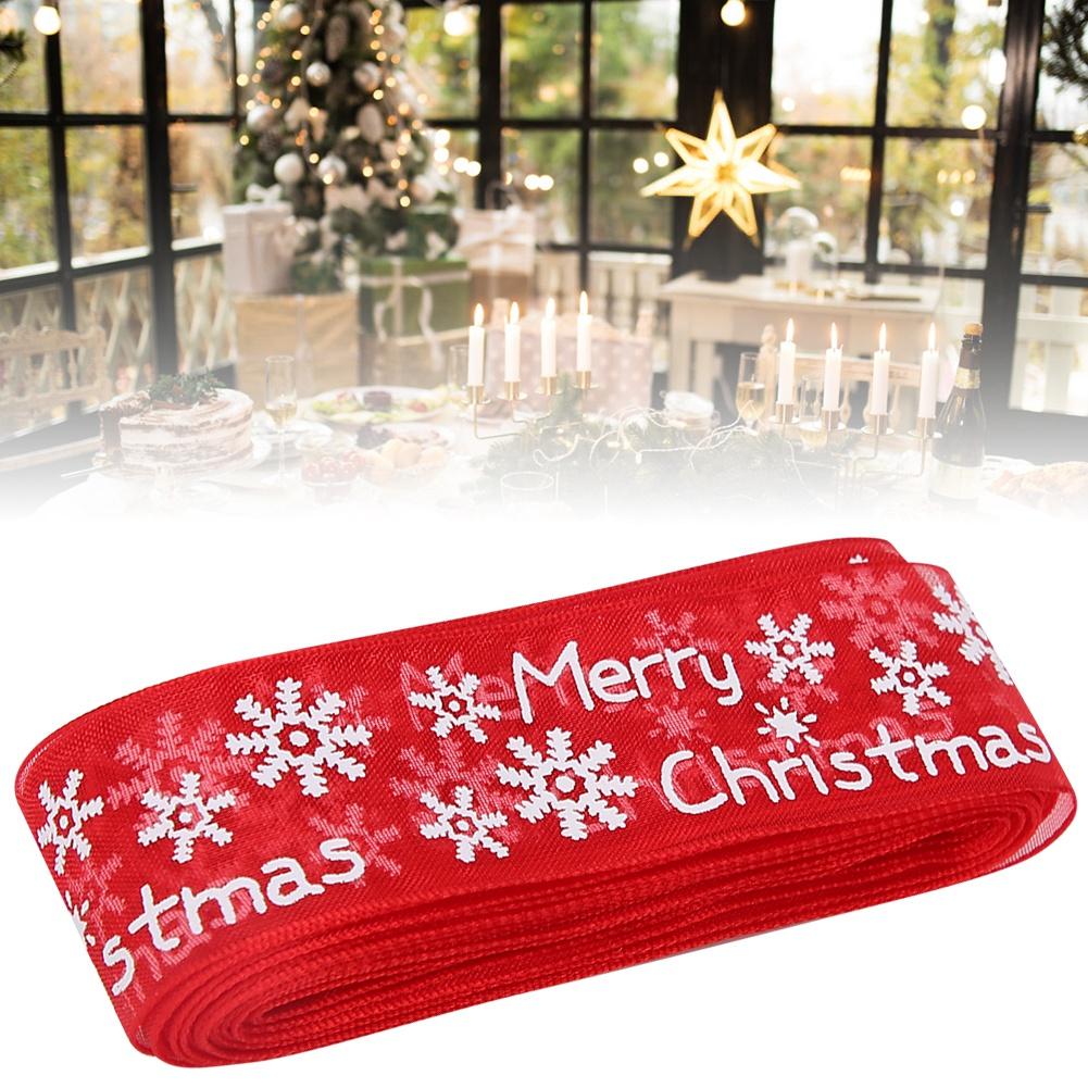 25mm 5Yards Printed Flowers Christmas Ribbon    Sewing Gifts Packing Belt Decoration