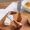 Upright Butter Knife with Solid Wood Handle Stainless Steel Cheese Spreader for Toast Jam Non-Slip Peanut Butter Smearing Tool