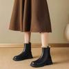 Rear Zipper Velvet Thick Heel Fashion Short Boots Women's Autumn and Winter New Thick-soled Versatile Fashion Boots