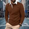 Nuova Polo Casual da Uomo Autunnale Elegante Top da Uomo a Maniche Lunghe con Colletto
