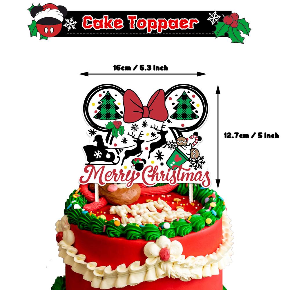 30pcs Christmas Mickey Party Decorations Includes Banner Cake Topper Balloon