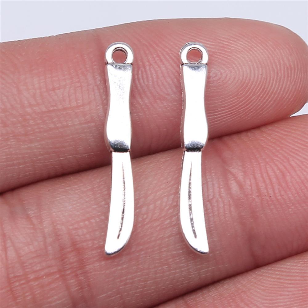 20pcs Tableware Dinnerware Dinner Set Dinner Service Knife Spoon Fork Charms For Jewelry Making DIY Crafts