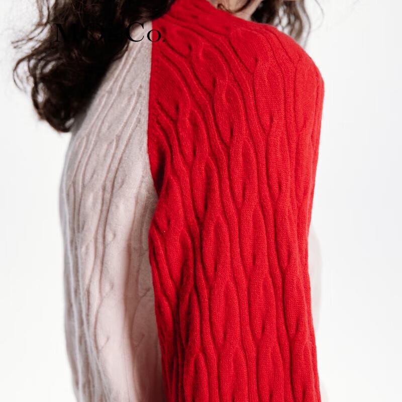 MO&Co. Women's Merino Wool Cashmere Blend Cable Knit Sweater