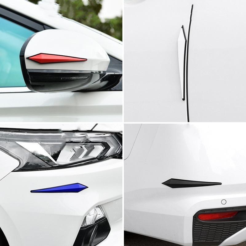 4Pcs/set Stickers Car Door Protector Snti-collision Anti-scratch Strip Car Hood Decorative Strip