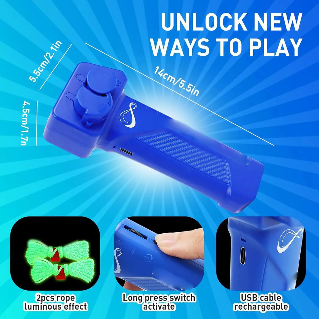 String Toy Glow In The Dark, USB Electric String Rope Fidget Toys, Handheld String Cool Toy,  Gifts for Kids Adults