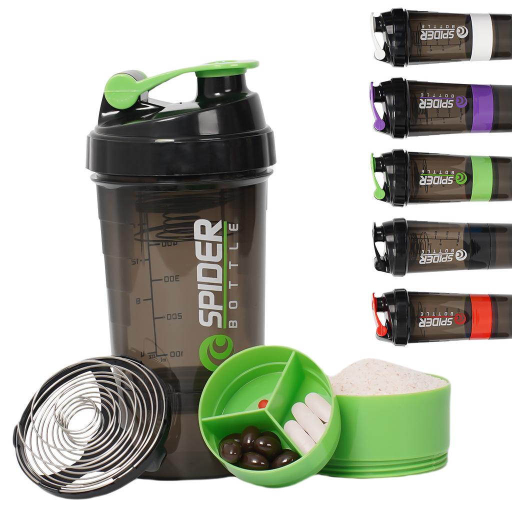 500ml Sports Water Cup Three Layers Large Capacity Plastic Stir Cup Fitness Protein Powder Shake Shake Water Bottles