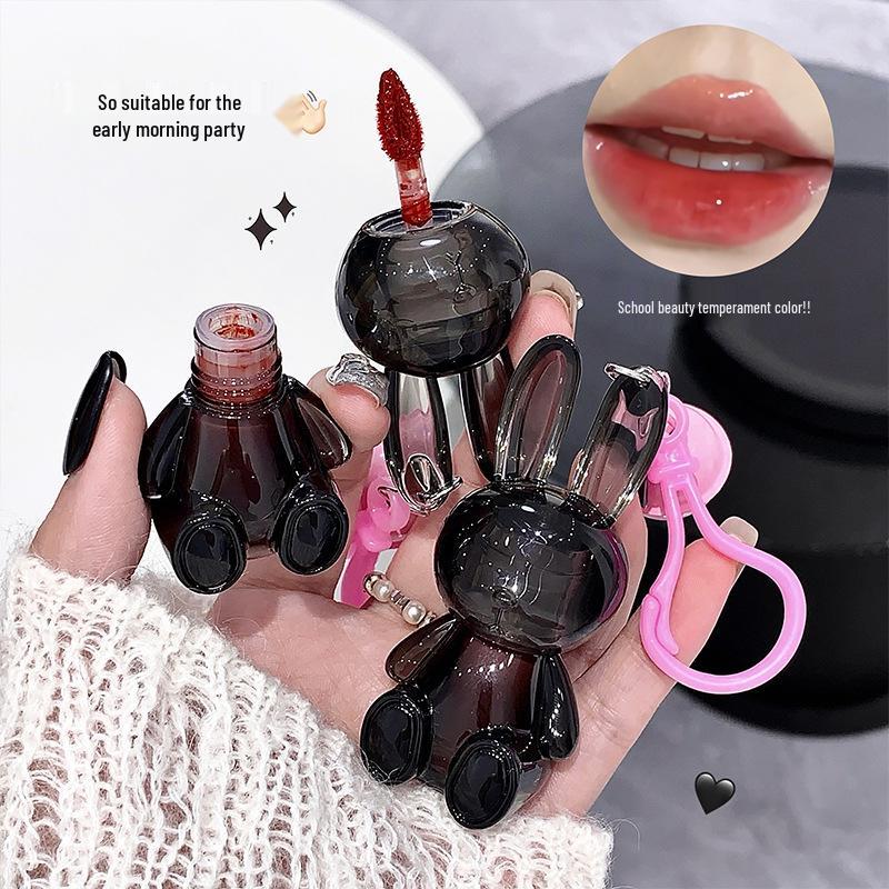 

Gege Bear Блиск для губ Маленький Кролик - Чорний: Доступний, Зволожуючий, Блискучий Макіяж для Студентів, Вечірок та Помада-Дзеркало для Відбілювання Томатів.