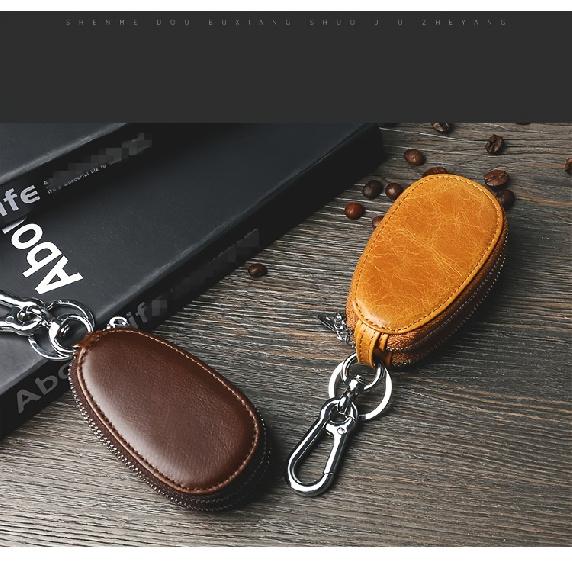 Men's Multifunctional Universal Double Layer Car Key Bag Genuine Leather Regular Key Bag Vintage Smart Folding Key Protector Fashion Business