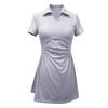 Womens Athletic Polo Dress With V-Neck Waist-Cinched Fit Quick-Dry Short Sleeve Tennis Badminton Pickleball Yoga