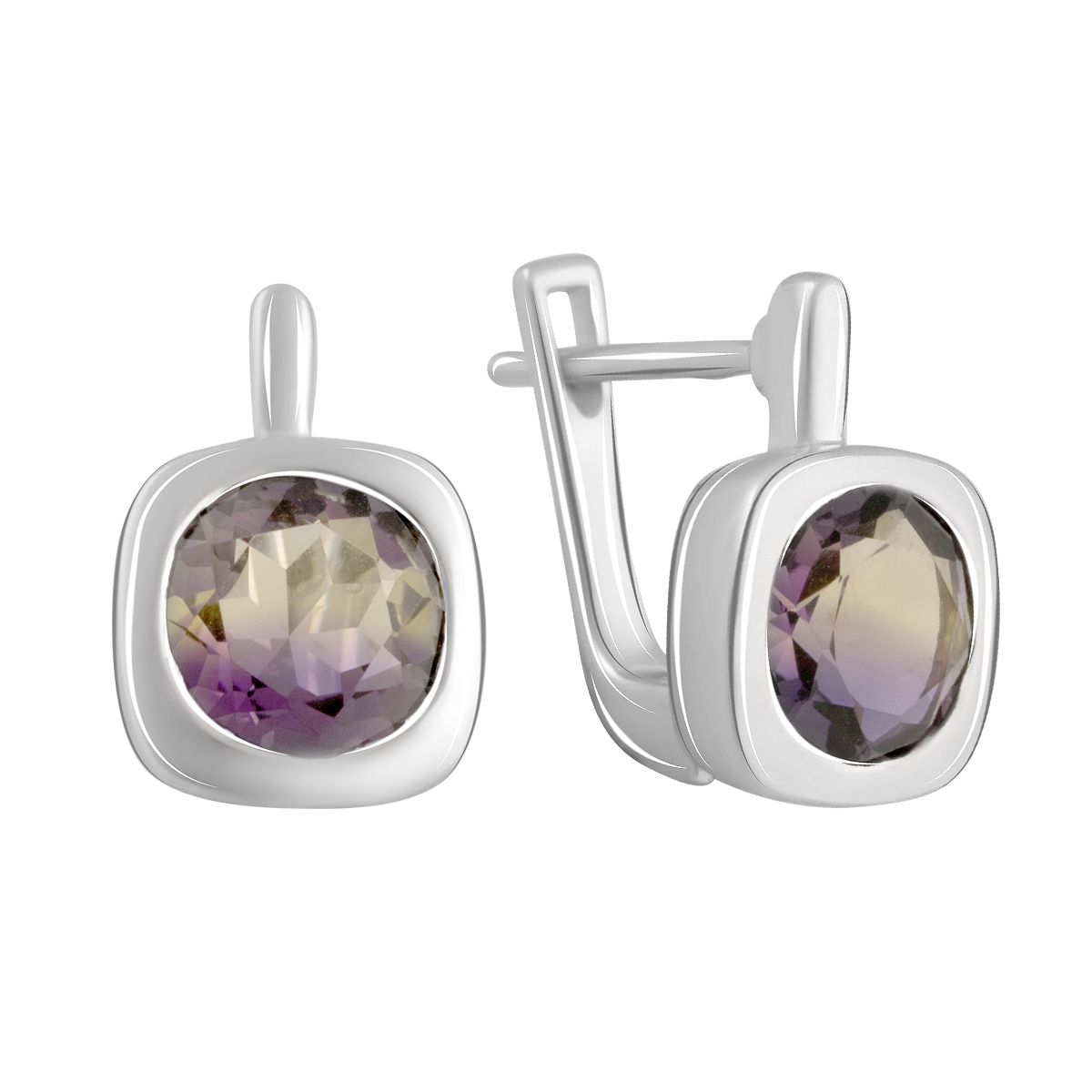 

Срібні сережки з аметрином nano 3.4ct (2088776) аметист