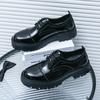Men Oxfords Black Platform Elevator Punk Lacing Shoes Height Increase Thick Sole Leather Shoes