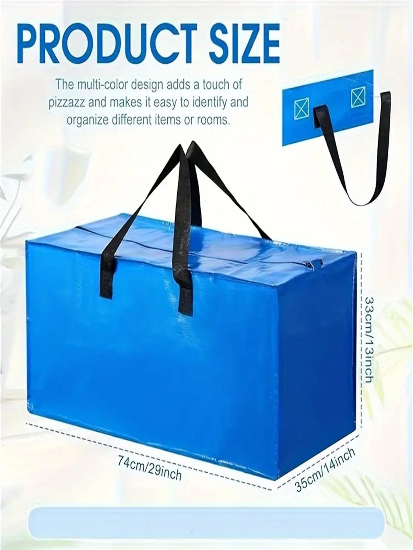 

1 шт. Сумка для мобильных вещей, Принадлежности для переезда и Сверхпрочная большая сумка для хранения с молнией, Рюкзак, Предметы первой необходимости для общежития колледжа, Мобильная сумка-тоут Одежда S синий