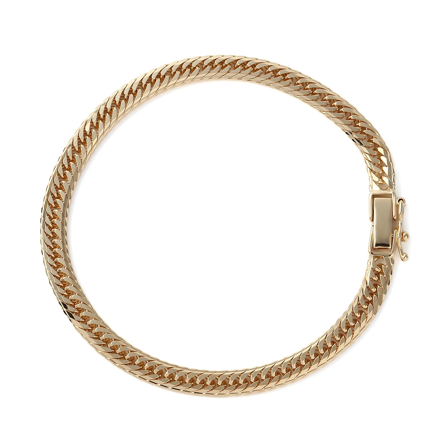 

Goods Kihei Bracelet k18 18K M Cut Triple 10g 18cm Nakadome Chain Mint Certification Mark Engraved Gold [Happy Shop] Men s Women s