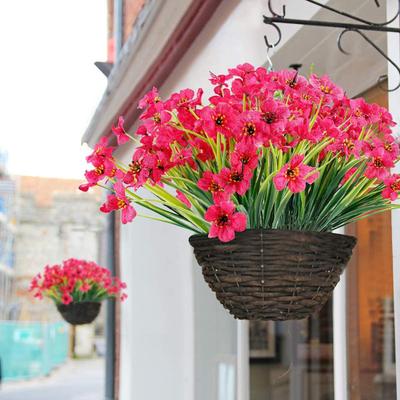 Artificial Violets Bundle UV Resistant Artificial Flowers Realistic No Fade Faux Plants Violet Shrubs for Outdoor Indoor Home Window Box Porch