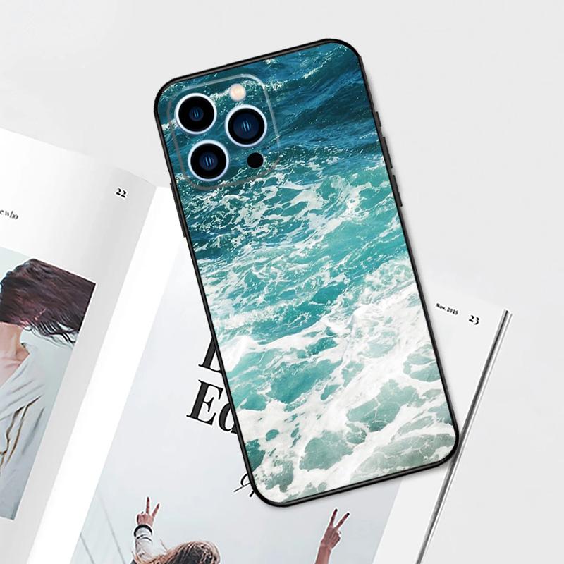 

Синий чехол Sea Ocean Waves для iPhone 15 14 13 12 11 Pro Max Mini Cover X XR XS SE 8 7 14 15 Plus Аксессуары iPhone 15