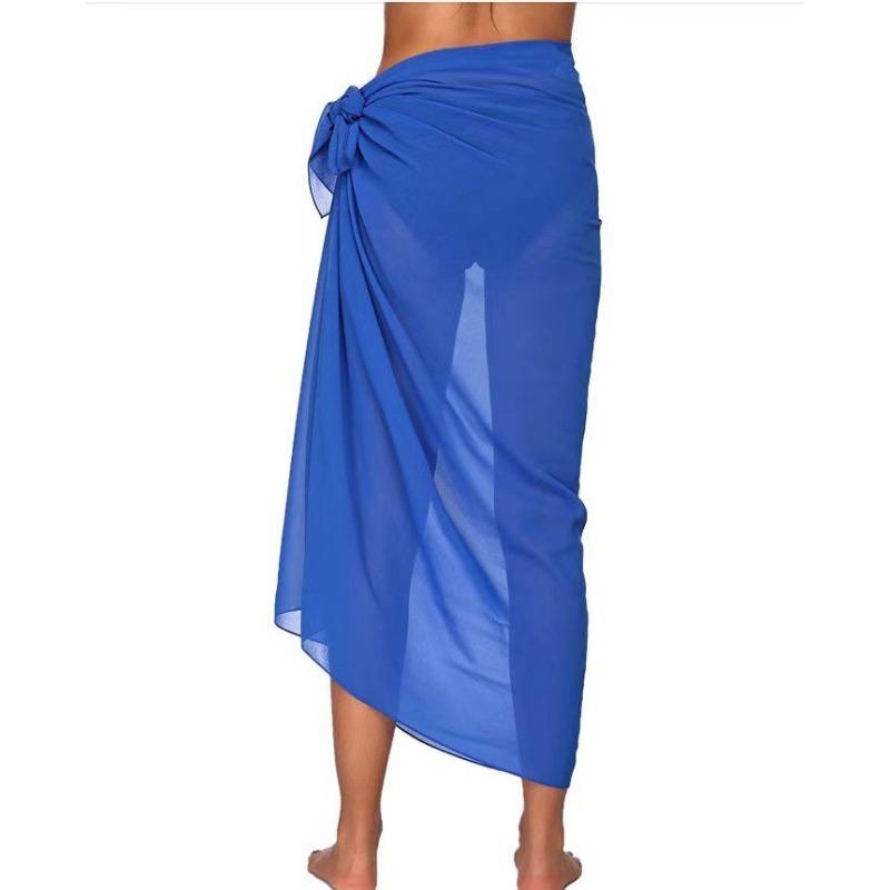 Long mesh beach wrap dress, sexy bikini one-piece scarf for women
