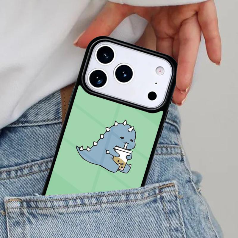 Dinosaur Couple Cat Pinch Face Phone Case for iPhone 16e 15 14 13 12 17 Pro Max Plus Air 17pro Cover Coque