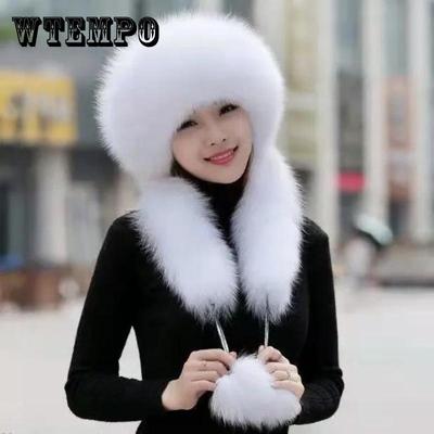 Winter Warm Hat Scarf Integrated DomeThick Snow Hat Ear Protection Ball Carrying Snow Hat