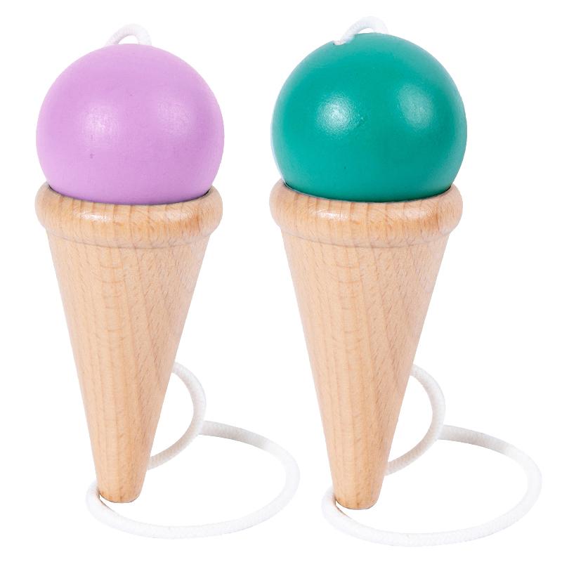 Fun Ball and Cup Toy Set for Kids Outdoor Throw and Catch Ball Game Balance Hand-Eye Coordination Motor Skill Training Beech Toy