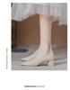 Women’s 2024 Spring/Autumn Square Toe Chunky Mid Heel Professional Interview Shoes