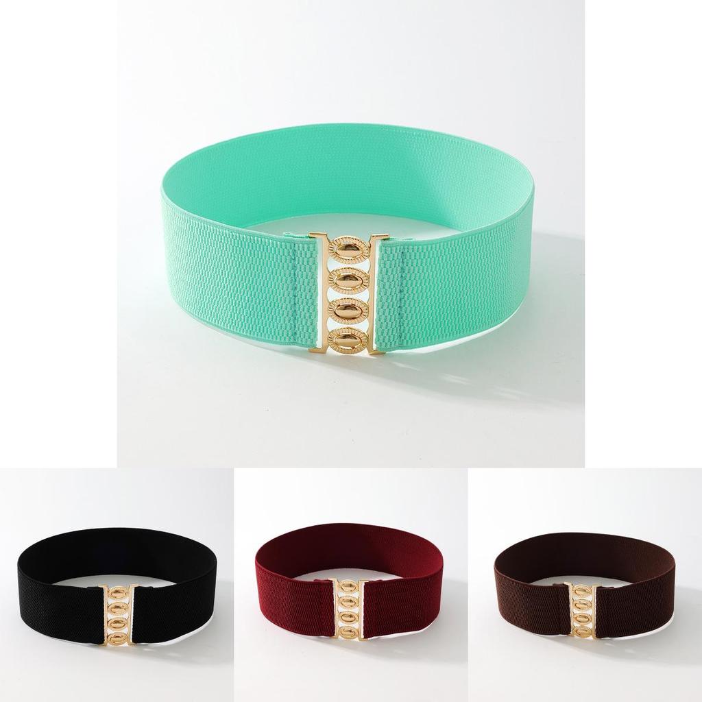 Black Nylon Stretch Waist Belt With Snap Closure For Work And Casual Outfits