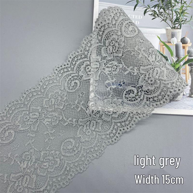 15cm Colorful Soft Elastic Lace Trim for Lingerie and Skirt Hem