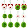 6PCS Plush Balls Christmas Tree Hanging Ornament Fluffy Ball Hanging Ornaments  Christmas Tree Decor