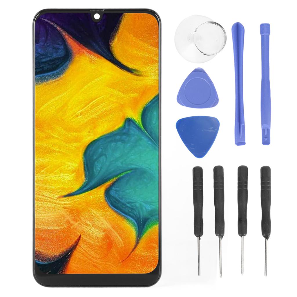6.4 Inch LCD Display Digitizer Screen Replacement with Outer Frame Repair Tool Kit for Samsung Galaxy A30 SM A305G SM