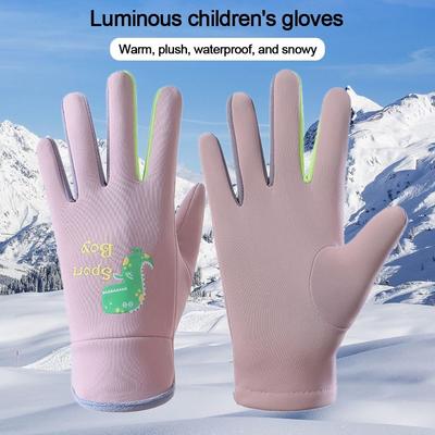 Winddichte Kinder Skihandschuhe Nachtlicht Snowboard Fäustlinge Vollfingerhandschuhe Outdoor Sport
