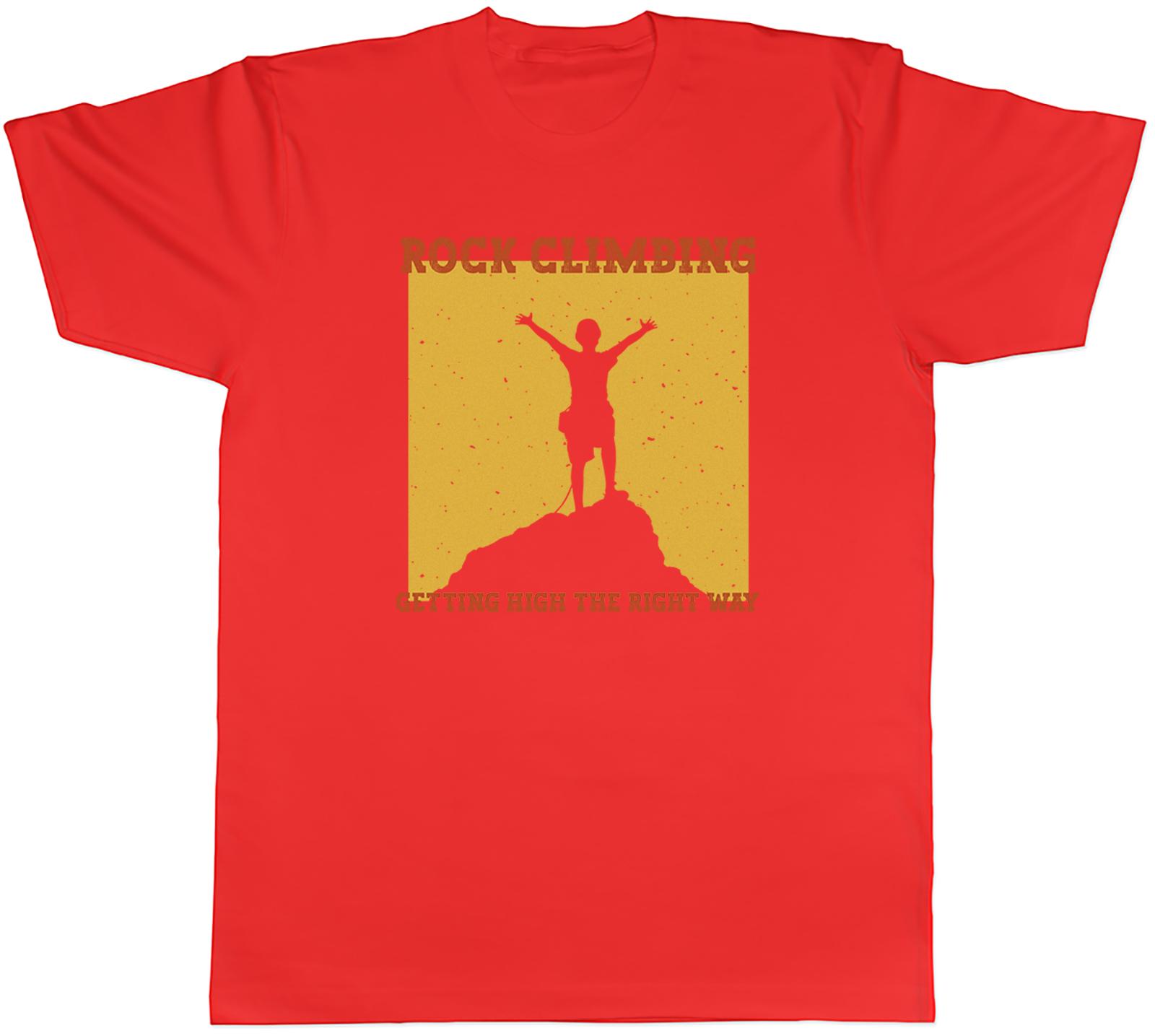 Funny Rock Climbing Unisexs TShirt Getting High the Right Way Tee Gift S
