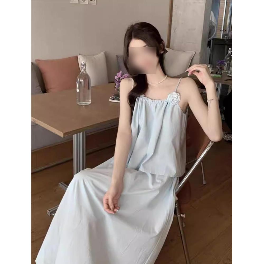 

Летний женский комплект из двух предметов мятного цвета в стиле отпуска «Мамбо»: Универсальный жилет-слинг и миди-юбка А-силуэта M (90-100 lbs)