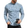 Men's Leopard Print Long Sleeve Crewneck Base Layer Shirt for Fall Winter Everyday Wear