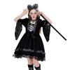 Halloween Kids Costume Funny Dress Up Witch Stage Show Costume Girl Vampire Witch Lace Dress