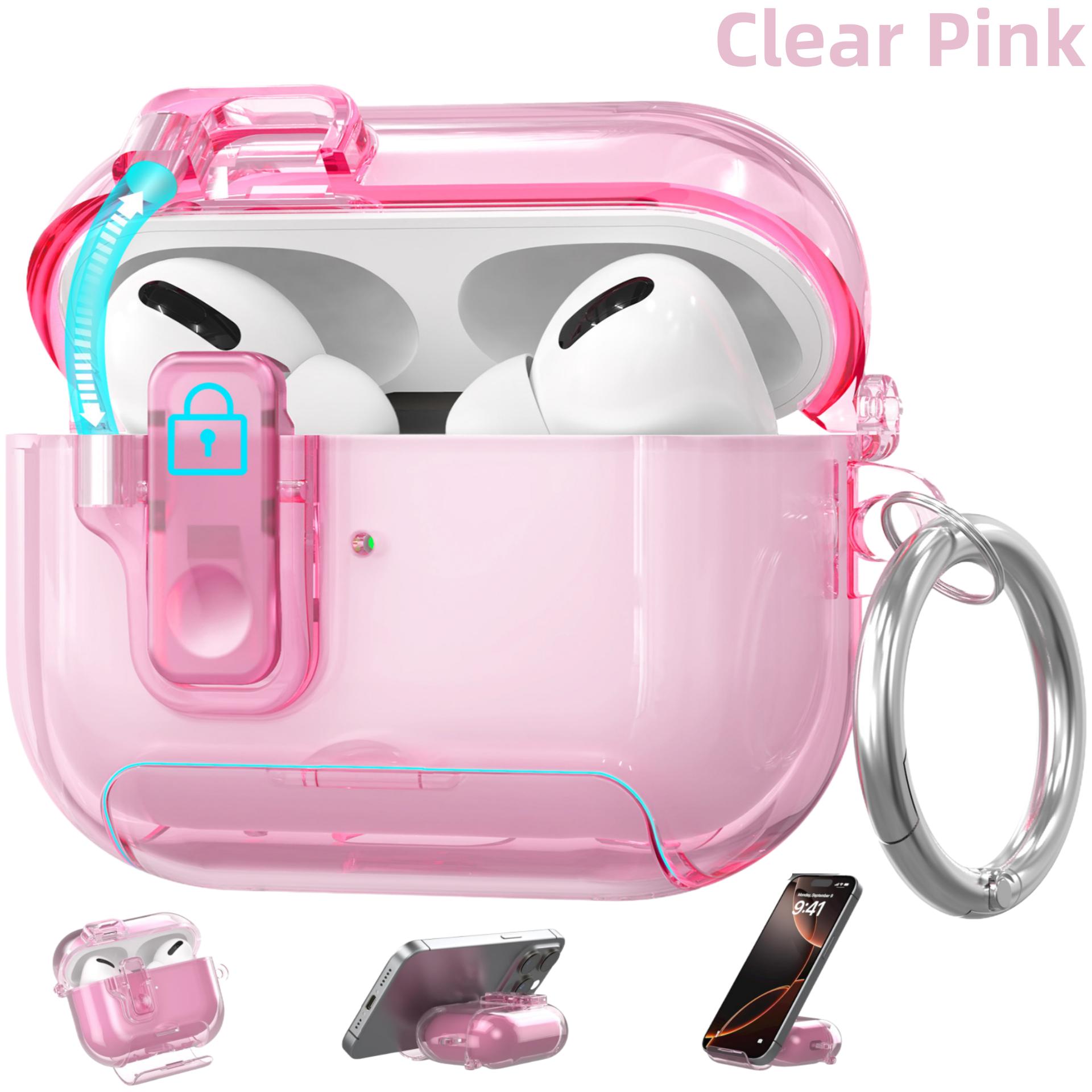 For Apple Airpods Pro 3 Case Cover 2025 Clear Magnetic Automatic Lock Case with Phone Stand &Cleaning Kit for Airpods Pro 3 Case For Airpods Pro 3