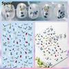 5pcs Watercolor Flower Nail Stickers Self-Adhesive Floral Nail Decals Purple Blue Cornflower Nail Decor for Women DIY Manicure