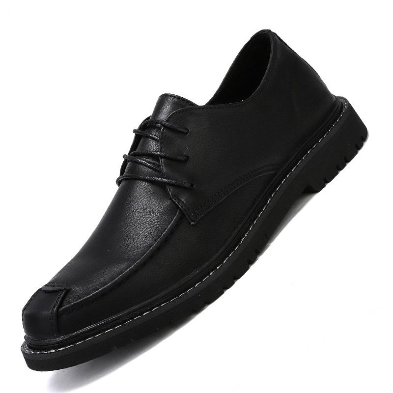 

Кожаная обувь мужская весенний тренд британская мужская дышащая повседневная обувь деловая обувь корейская версия молодежная универсальная мужская обувь 38 чёрный