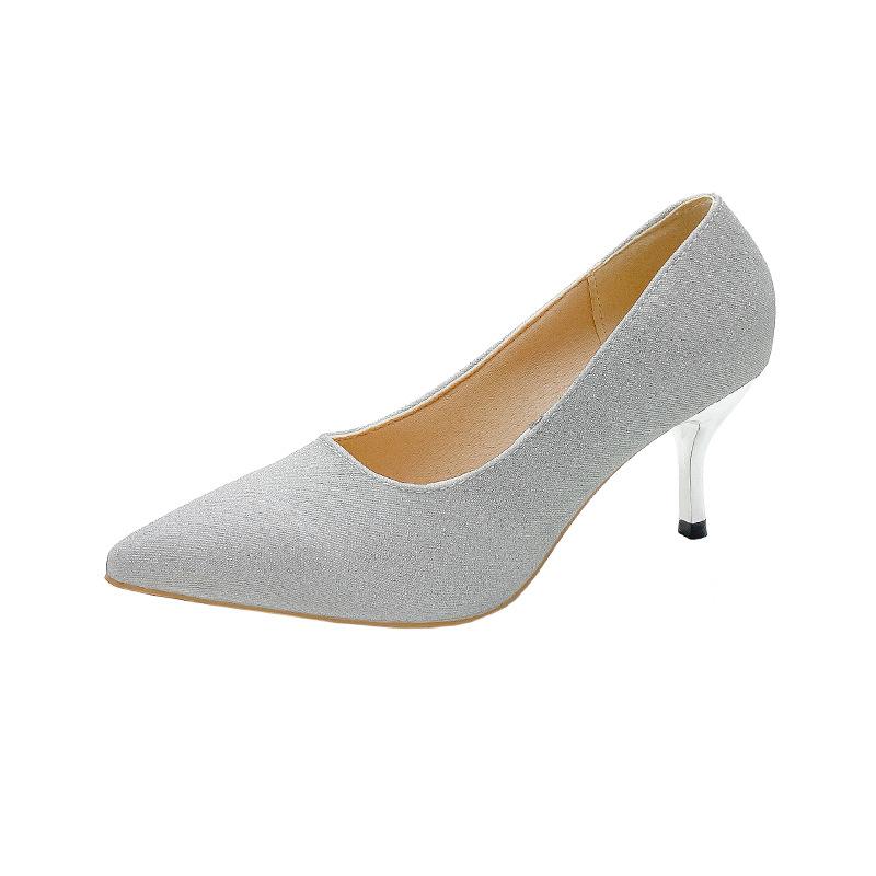 Banquet Dress Wedding Shoes Bridal Shoes Rhinestone High Heels Muse Pointed Thin Heel Single Shoes Crystal