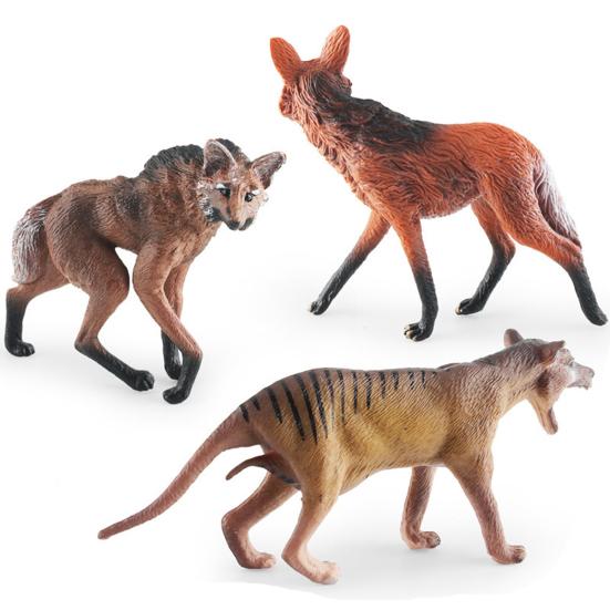 Wolf Statue Model Species Cognition Realistic Wild Animal Miniature Figurine Ornament Plastic Wolf Figurine Model Desktop Decoration Model Gift
