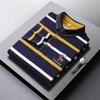 Gestreiftes Baumwollhemd für Herren mittleren Alters, langärmeliges T-Shirt für Herren mittleren Alters, ST-Shirt