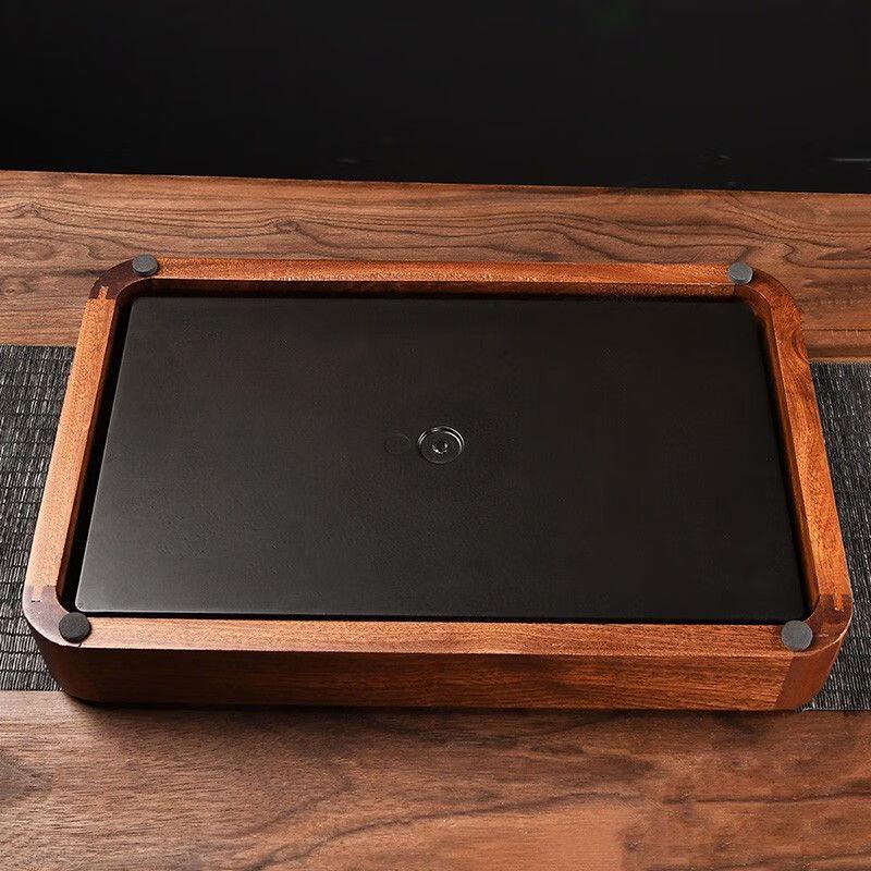 Wooden Tea Tray with Dual Drainage & Storage