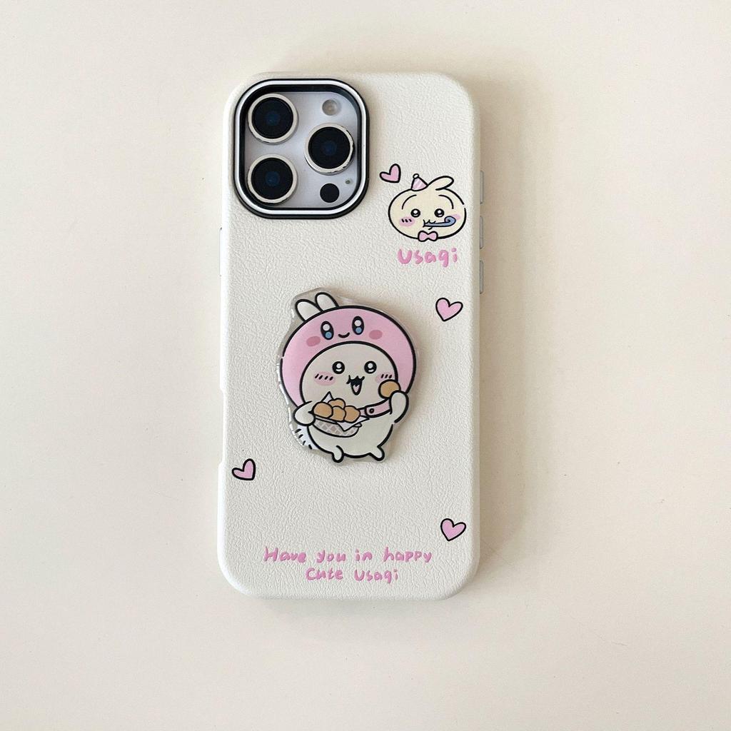 Custodia Rotante a Tre in Uno Cartone Animato da Ragazza per iPhone 11/12/13/14/17 Pro Max