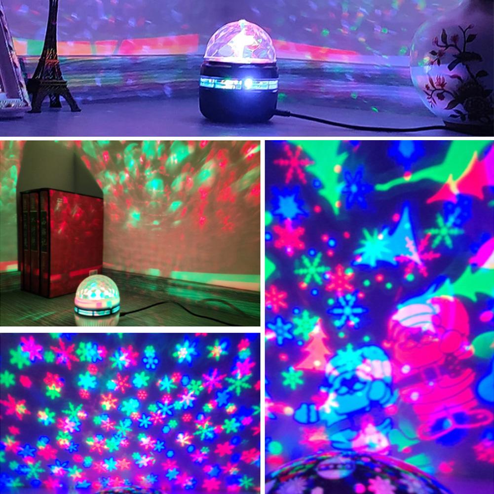 Car USB Star Projector Lamp Multifunction LED Light Powered Colorful Rotating Magical Light Atmosphere Lamp Bar KTV Party Light