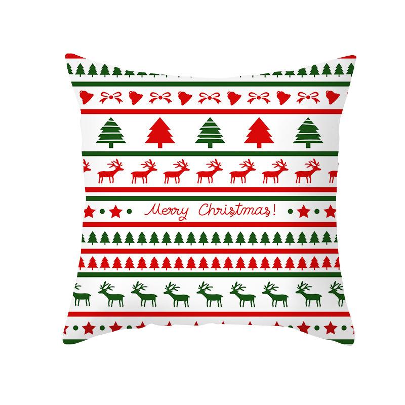Cartoon Print Christmas Pillow Cover Office Sofa Cushion Pillow Cover Cross-border Home