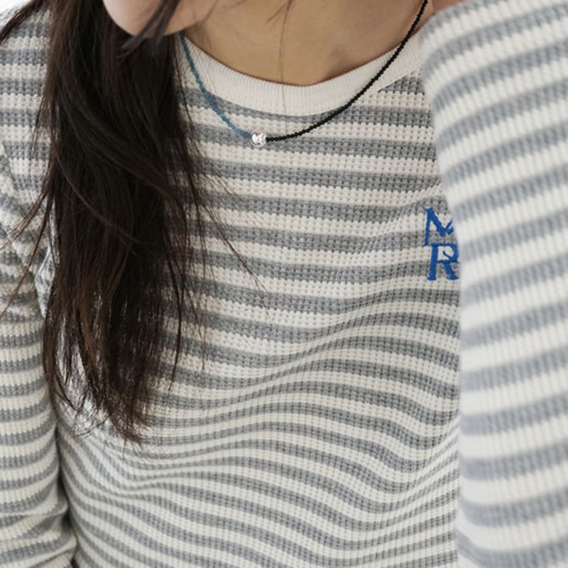 

SORA half silver ball pendant necklace(blue) blue