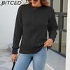 BITCED Autumn/Winter Women's Solid Colour Zip-Up O-Neck Knitted Cardigan